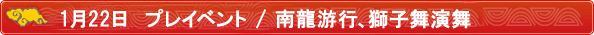 1月22日プレイベント/南龍游行、獅子舞演舞